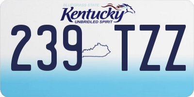KY license plate 239TZZ