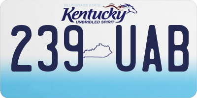 KY license plate 239UAB