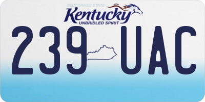KY license plate 239UAC
