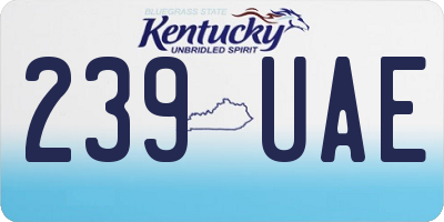 KY license plate 239UAE