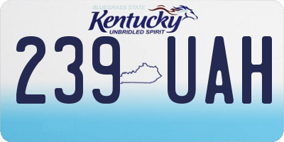 KY license plate 239UAH