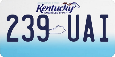 KY license plate 239UAI