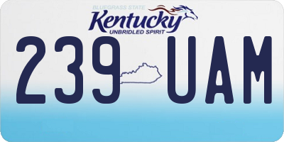 KY license plate 239UAM