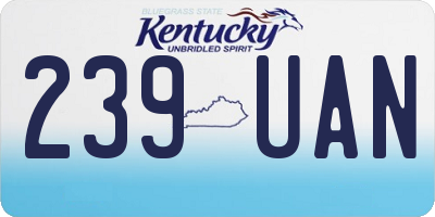 KY license plate 239UAN