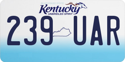 KY license plate 239UAR