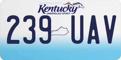 KY license plate 239UAV