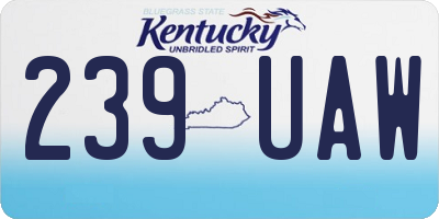 KY license plate 239UAW