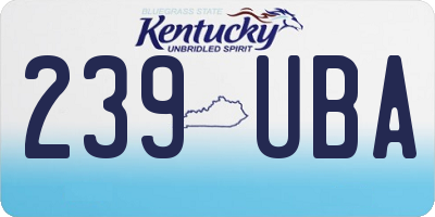KY license plate 239UBA