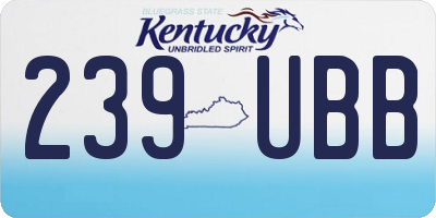 KY license plate 239UBB