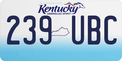 KY license plate 239UBC