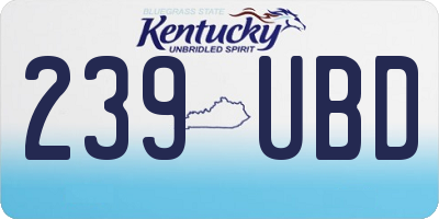 KY license plate 239UBD