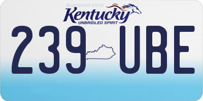 KY license plate 239UBE