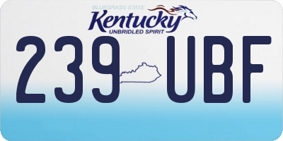 KY license plate 239UBF