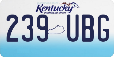 KY license plate 239UBG