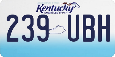 KY license plate 239UBH