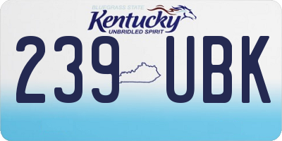 KY license plate 239UBK