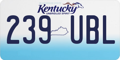 KY license plate 239UBL