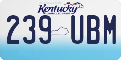 KY license plate 239UBM
