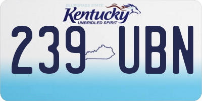 KY license plate 239UBN