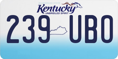 KY license plate 239UBO