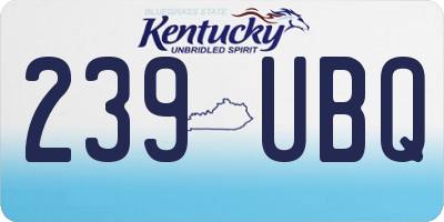 KY license plate 239UBQ