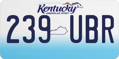 KY license plate 239UBR