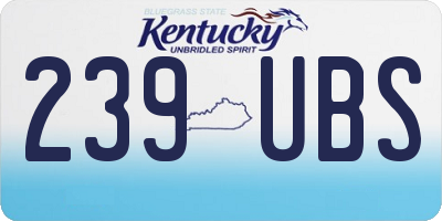 KY license plate 239UBS