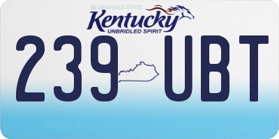 KY license plate 239UBT