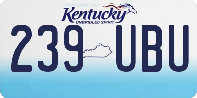KY license plate 239UBU