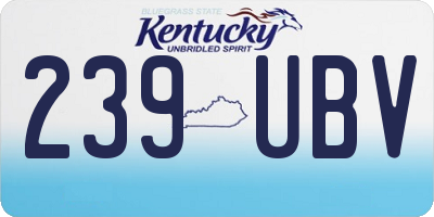 KY license plate 239UBV
