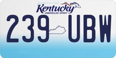 KY license plate 239UBW