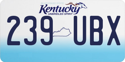 KY license plate 239UBX