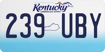 KY license plate 239UBY