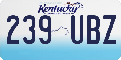 KY license plate 239UBZ