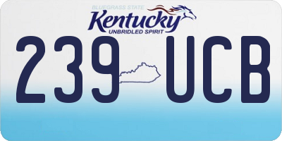 KY license plate 239UCB