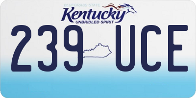 KY license plate 239UCE