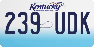 KY license plate 239UDK