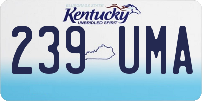 KY license plate 239UMA