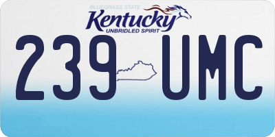 KY license plate 239UMC