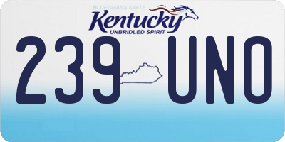 KY license plate 239UNO