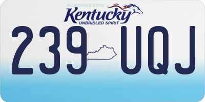 KY license plate 239UQJ