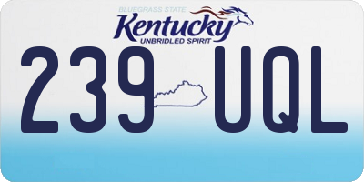KY license plate 239UQL