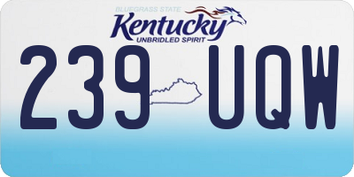 KY license plate 239UQW