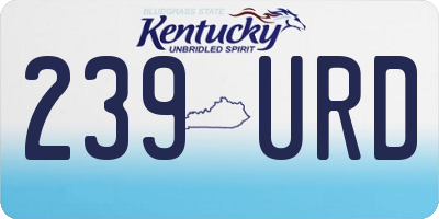 KY license plate 239URD
