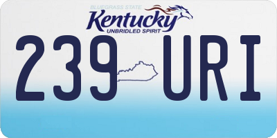 KY license plate 239URI