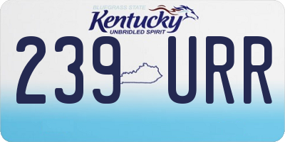 KY license plate 239URR