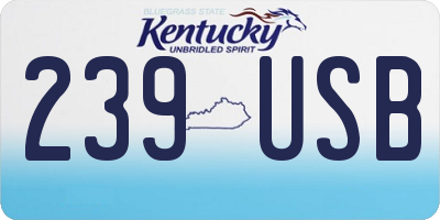 KY license plate 239USB