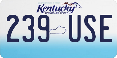 KY license plate 239USE