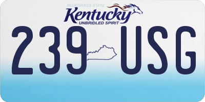KY license plate 239USG