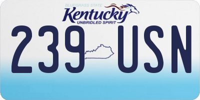 KY license plate 239USN